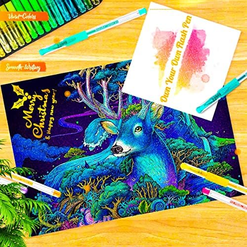Soucolor 120 Pack Gel Pen 60 Glitter & 60 Refillss for Adult Coloring Books