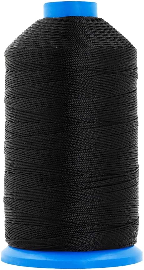 Mandala Crafts Size 92 280D T90 Black White Bonded Nylon Thread, 4400 YDs