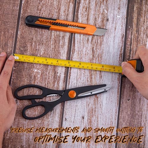 CARTMAN 39-Piece Household Tool Set, Orange Hand Kit With Storage Case | Complete assortment for home repairs, DIY projects, furniture setup, crafting, and daily household fixes in toolbox.