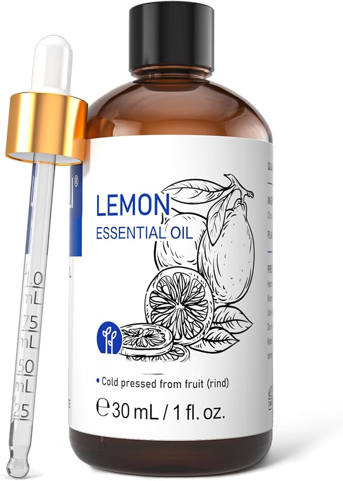 HIQILI Lemon Essential Oil for Cleaning, Diffuser & Skin