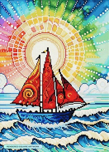 DIAMOND ART CLUB Sailing Away Diamond Art Kits for Adults