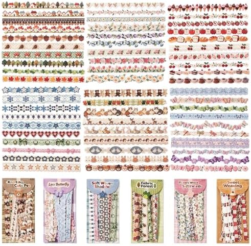 Fabrication Dividing line Wasi Tape 120 Pcs Vintage Watercolor Washi Tape Set, Decorative Tape for Bullet Journal, DIY Craft, Scrapbook Supplies