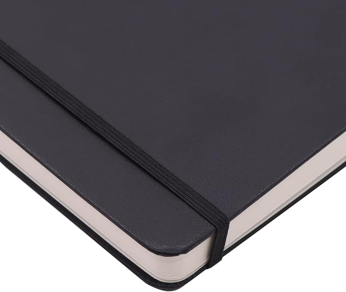 Amazon Basics Art Sketch Book for Drawing and Painting, Thick Paper, 5.25" x 8.25", 72 Sheets, Black (Pack of 2)