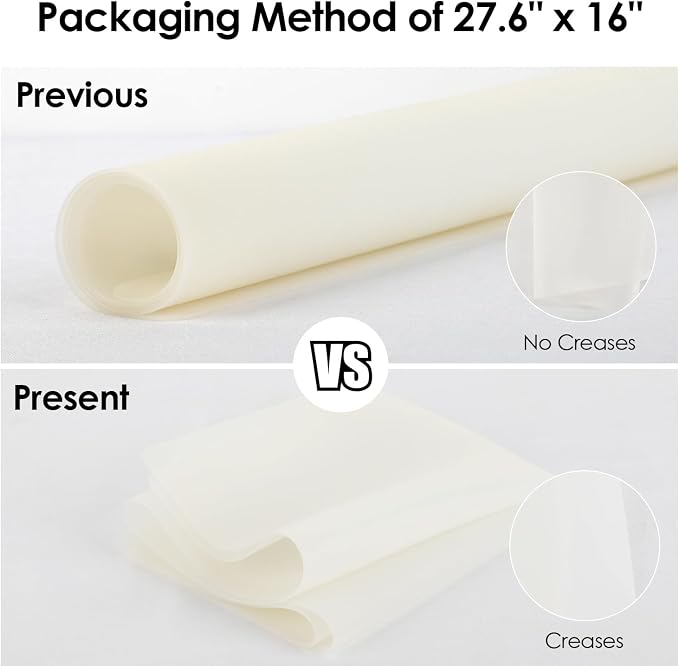 Extra Large Silicone Mats, Food-Grade Kids Silicone Placemats Silicone Mats for Kitchen Counter Heat Resistant Mat Dab Mat, Non Stick Silicone Mat for Craft Pastry Baking, 27.6'' x 16'', Clear 1Pack