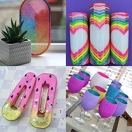 Ultra Fine Glitter for Nails, Set of 45 Colors, Extra Fine Resin Glitter Powder, Holographic & Iridescent Glitter for Epoxy Resin, Body Glitter for Face Hair, Arts and Crafts Glitter Bulk for Tumblers