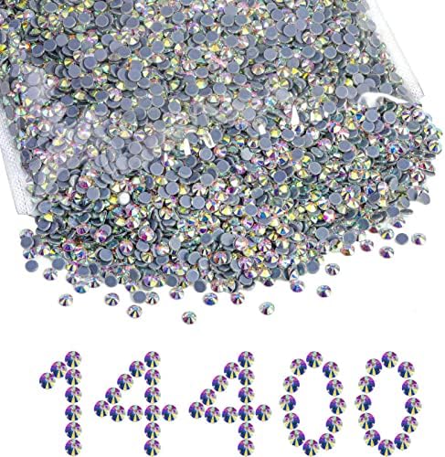 Beadsland Hotfix Rhinestones Bulk, Crystal AB, SS20, 14400pcs
