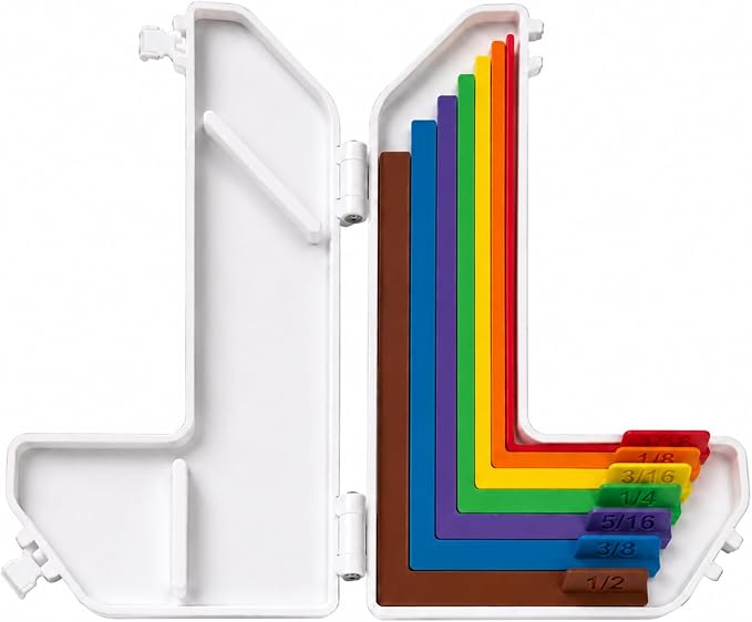 7 Pcs Paper Crafting Alignment Guides with Storage Case, Precision Layering & Matting Spacers for Card Making and Scrapbooking, Color-Coded Tools with Size Tabs, 1/16 to 1/2 Inch Increments