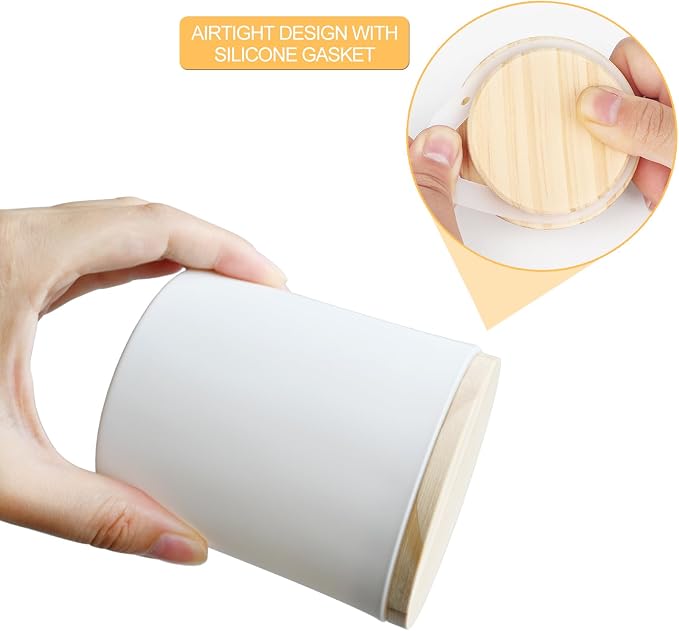 SHOWIN 8 OZ Thick Candle Jars for Making Candles 15 Pcs, White Empty Jars with Wood Lids for Candle Making, Sample Container,Matte White
