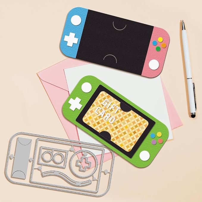 GLOBLELAND Game Console Gift Card Holder Cutting Dies for Card Making Game Machine Cut Die for DIY Scrapbooking Journal Embossing Paper Craft Decor