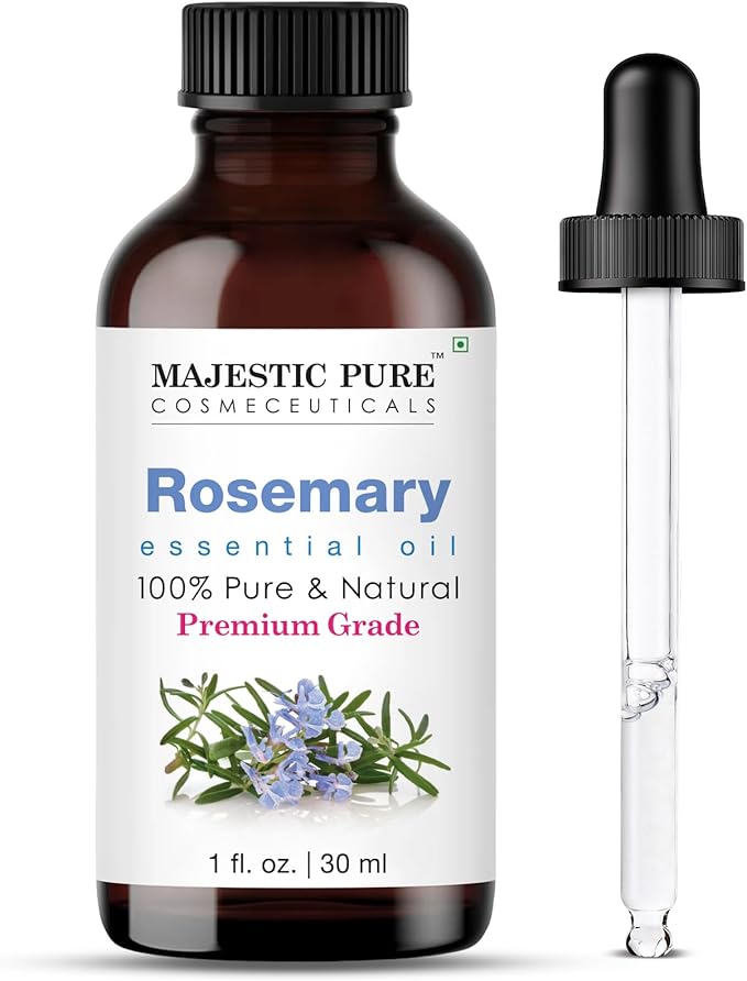 Majestic Pure Rosemary Essential Oil for Diffuser - 1 Fl Oz | 100% Pure & Natural Ideal for diffuser use, aromatherapy, massage, soap making, candle making home fragrance