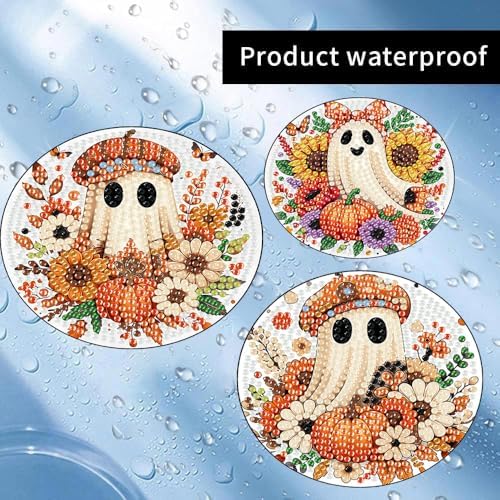 8 Pcs Diamond Art Coasters Kit for Adult with Holder, Diamond Coaster 4x4in