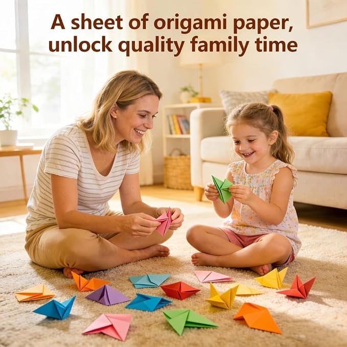 Origami Paper 8 x 8 Inch / 20x20 cm 150 Sheets Double Sided Paper | No-Fading Paper,Tear Resistant,Holds Crisp Creases ,Multi Solid Colors, Eco-Freindly Folding Paper for Art Projects,Handcraft