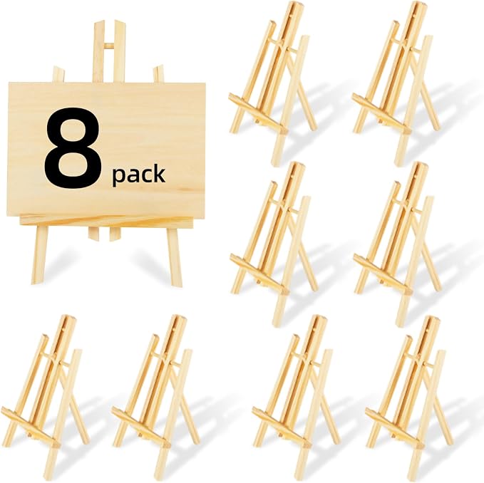 8 Pack16 x7.7 Wooden Easel,Easel Stand for Painting,Tabletop