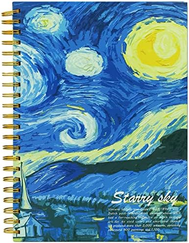 Starry Night Aesthetic Art Mix Media Sketchbook,98lb/160gsm Acid Free Thick Paper Drawing Sketching,1 Pack of A4 Blank Spiral Bound Journal Notebook, Sketch Pad Book for Student and Adult