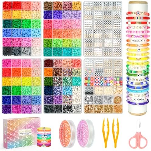 Friendship Bracelet Making Kit 96 Colors, 900pcs Letter Beads, 100pcs Number Bead, Gold Silver Spacer Charms for Concert Bracelets Jewelry Craft | 900pcs Letter Beads, 100pcs Number Bead, Gold Silver Spacer Charms for Concert Bracelets Jewelry Craft