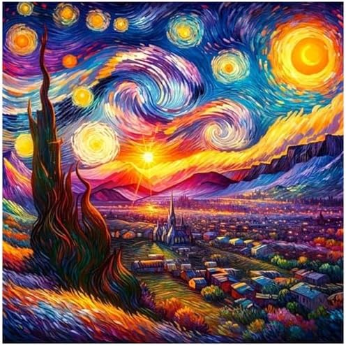 Lophomie Diamond Art Kits for Adults, 5D Starry Night Diamond Painting Kits