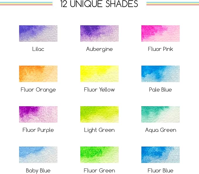 MEEDEN Portable Watercolor Paint Set: 12 Colors Travel Watercolor Set
