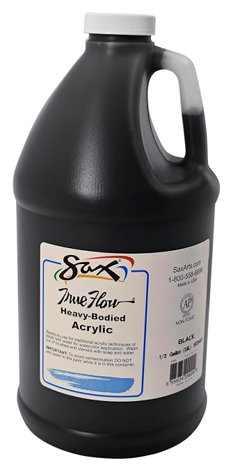 Sax Heavy Body Acrylic Paint for School and Arts and Crafts Use, Mars Black, 1/2 Gallon