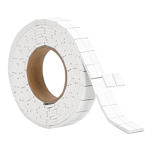 330 PCS Double Sided Foam Tape Pre Cut 1/2 X 2/5 Inch Small Adhesive Foam Squares for Crafts Thin Foam Craft Tape Split for Arts Crafts Sewing Scrapbook DIY Christmas (Tape, White)