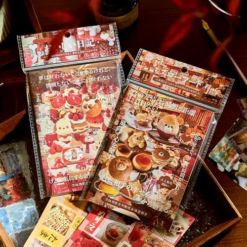 Japanese Food Style Sticker Scrapbooking Supplies for Junk Journal, 40 Sheets Stickers TZ013003
