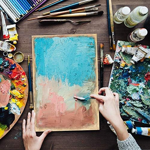 ARTEZA Wood Canvas Boards, 10 x 10 Inches, Pack of 5, Birch Wood, Wooden Panels for Acrylic and Oil Painting, Wood Burning, Crafting | 1.5 in Profile, Smooth 5 mm Surface, Sanded Edges, For Oil, Acrylic Pouring, Wood Burning, Encaustic Art and Mixed Media