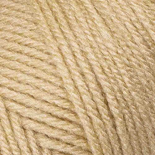 Craft County Size 4 (Medium) 100% Acrylic Fiber Yarn – Variety of Color and Pattern Options – for Crochet, Knitting, and Weaving (Buff)