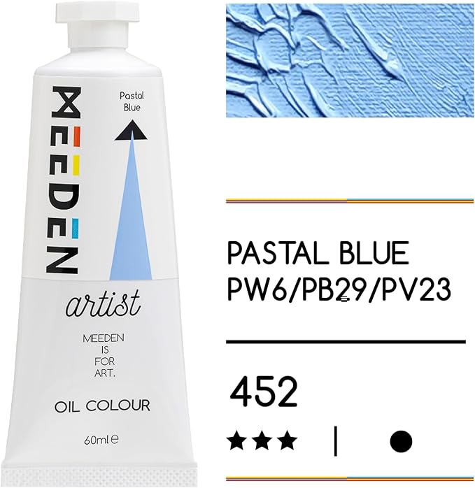 MEEDEN Artist Grade Oil Paint: Pastal Blue - 60ml/2oz Tube | Professional Art Paints and Supplies for Canvas Painting