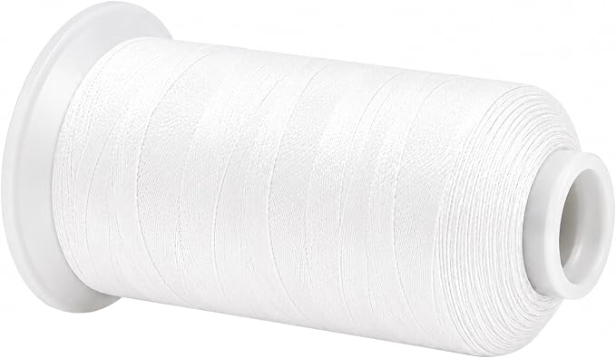 Mandala Crafts White Tex 70 Polyester Heavy Duty Thread for Upholstery | 1500 Yds T70 UV Resistant Strong Thread for Leather Sewing, Marine, Drapery, Jeans, Hair Weaving & Extension, Outdoor
