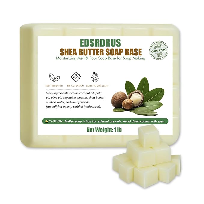 EDSRDRUS 1lb Scent Soap Base DIY Handmade with Shea Butter & Coconut Oil, Moisturizing Melt and Pour Soap Base