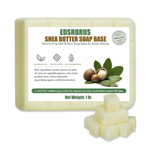 EDSRDRUS 1lb Scent Soap Base DIY Handmade with Shea Butter & Coconut Oil, Moisturizing Melt and Pour Soap Base