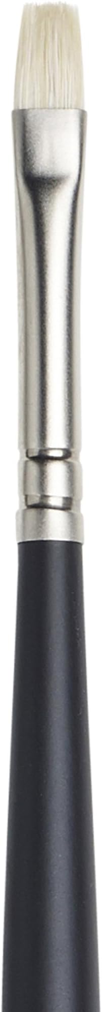 Winsor & Newton Artists' Oil Hog Brush, Long Handle Size 1, Bright | Handcrafted with interlocked Chungking bristles; Have spring, stiff, & flagged allowing large amounts of colour to be carried