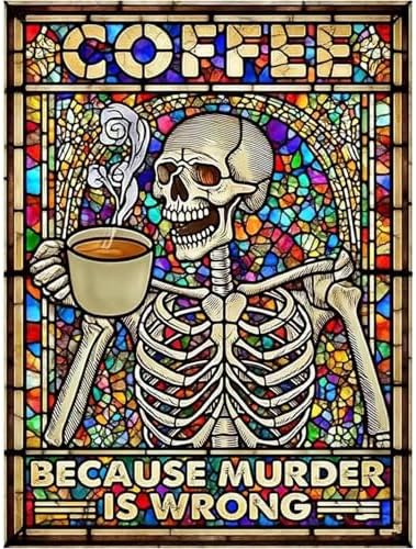 Skull Diamond Art Kits for Adults Funny Diamond Painting Kit for Beginner