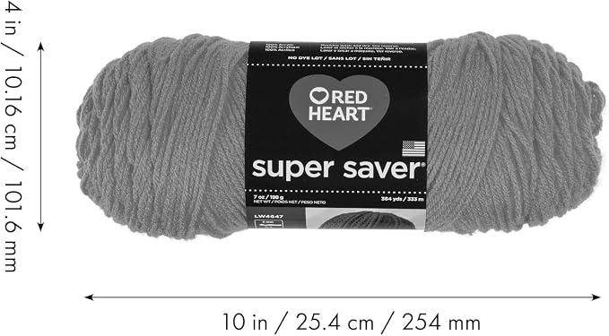 Red Heart Super Saver Yarn 312 Black | #4 Medium Worsted Weight Acrylic Soft Yarn for Blankets, Beanies, Amigurumi, and Beginner Projects, 364 yards, 198g/7oz