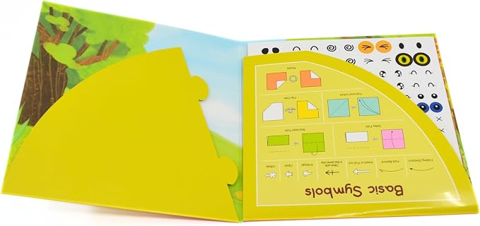 House of Marbles Wildlife Origami Kit for Kids - Beginner Paper Folding Craft Set with 30 Sheets, 9 Animal Models, Stickers & Display Scene