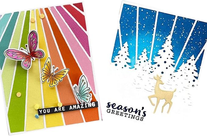 Cutting Dies 3D Background Frame Metal Stencils Scrapbooking Tools DIY Craft Embossing Template for Paper Card Making Album Arts Supplies (Stripe Set-13.9x10.6cm) (scrapbooking dies cut)