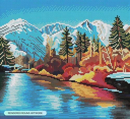 DIAMOND ART CLUB Autumn in Leavenworth Diamond Art Kits for Adults
