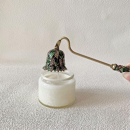 Candle Snuffer, Unique Candle Extinguisher Snuffer, Decorative Candle Extinguisher Metal Candle Tool (Green Leaf)
