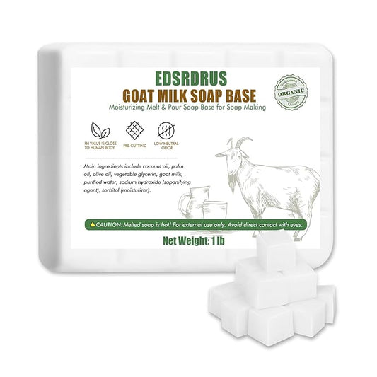 EDSRDRUS 1lb Scent Soap Base DIY Handmade with Goat Milk & Coconut Oil, Moisturizing Melt and Pour Soap Base