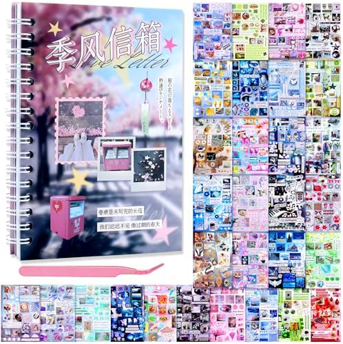 30 Sheets Japanese Sticker Book Vintage Aesthetic Scrapbook Journal Stickers Cute Korean Stickers for Journaling Scrapbooking Supplies Kawaii Sticker for Kids Adult DIYCosmtic Books P
