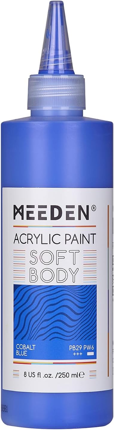 MEEDEN Cobalt Blue Acrylic Paint: Matte Finish 250ml/8.45oz Soft Body