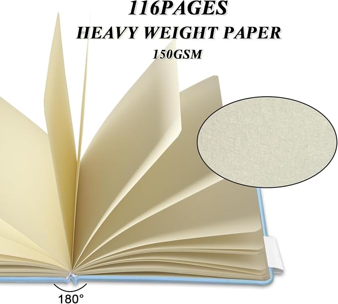 5" x 5" Hardcover Sketch Book,58 Sheets Small Mixed Media Pocket Sketch Pad