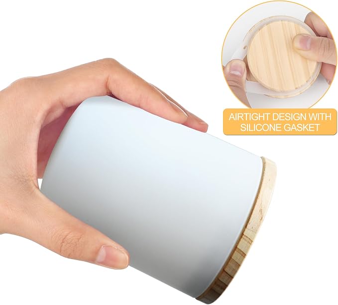 SHOWIN Thick Candle Jars for Making Candles 20 Pcs, 7 OZ Empty Jars with Wood Lids for Candle Making, Sample Container, Matte White