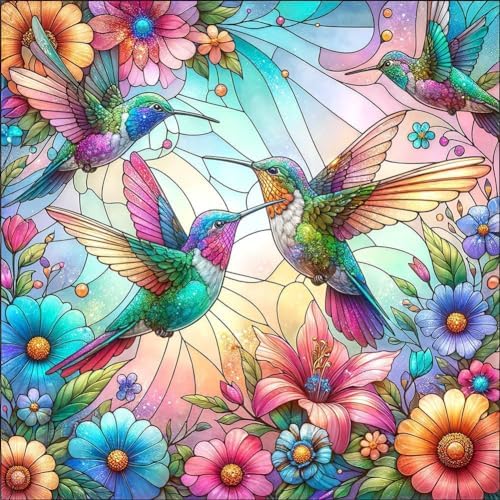 EIBEILI Diamond Art Kits for Adults-Hummingbird Diamond Painting Wall Decor