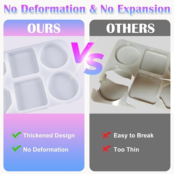 YOILES Deep Coaster Resin Molds Silicone,Epoxy Resin Molds | Octagon Round Square Silicone Molds for Resin Casting Craft Mold for Flower Preservation DIY Art (Mixed)