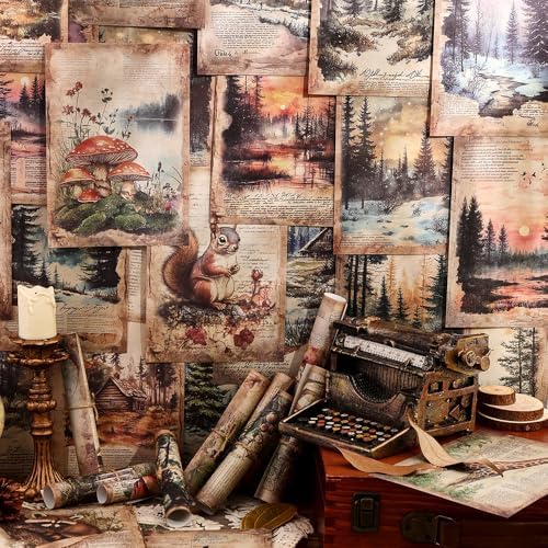 icceemee 160 Sheets of Nature Scrapbook Paper, journaling Scrapbook Supplies Craft Collage Paper Set, Junk Journal Bullet Journal Poster Room Decor for Card Making Decorative Gifts