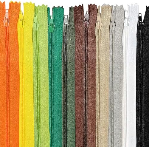 Mandala Crafts 80 PCs Assorted Closed-End 14 Inch Nylon Zippers for Sewing