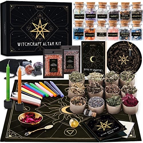 Wyspell Large Witchcraft Kit - 77 PCS - Altar Spell Set - Witchy Gifts
