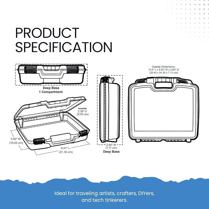 ArtBin 10-Inch Quick View Deep Base Carrying Case, Translucent