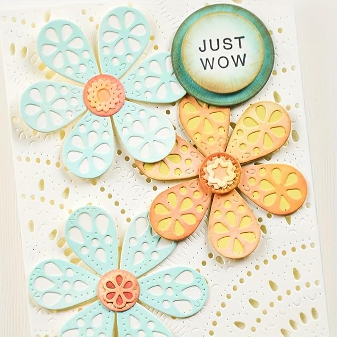 Lapoo Flowers Cutting Die for Scrapbooking - Durable Metal Cutting Die for DIY Scrapbook Photo Album Decorative Paper Card, Metal Card Making Supplies (Six-Leaf Petal 5 x 3.3 in)