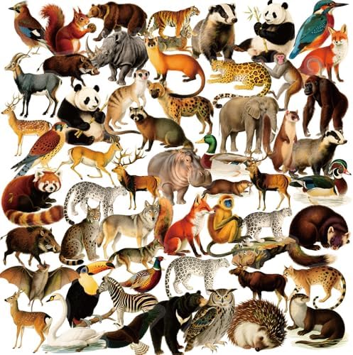 56 Pcs Forest Animals Stickers Waterproof for Water Bottles